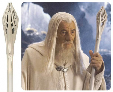 Gandalf der Weiße Zauberstab 1:1 Replik, Herr der Ringe, 183 cm