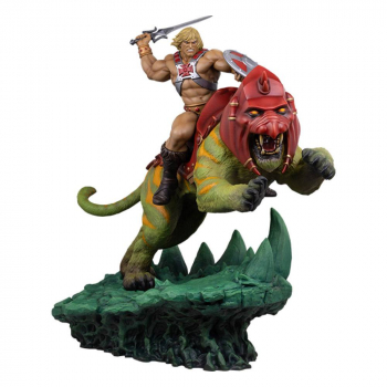 He-Man & Battle Cat Statue Classic Deluxe Sideshow Exclusive, Masters of the Universe, 59 cm