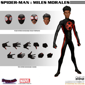 Miles Morales Action Figure 1/12 Mezco, Spider-Man: Across the Spider-Verse, 17 cm