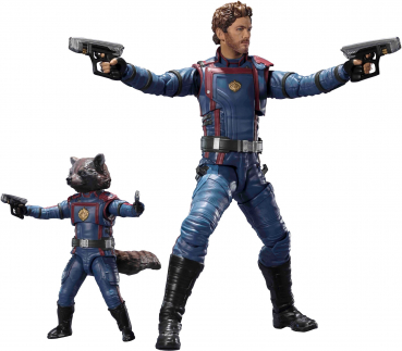 Star-Lord & Rocket Raccoon Action Figures S.H.Figuarts, Guardians of the Galaxy Vol. 3, 15 cm