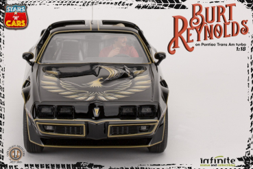 Burt Reynolds on 1980 Pontiac Trans Am Turbo 1:18 Stars 'n' Cars, Ein ausgekochtes Schlitzohr (1977), 30 cm