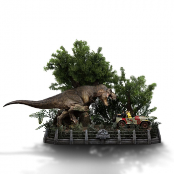 T-Rex Chase Statue 1:20 Demi Art Scale, Jurassic Park, 60 cm