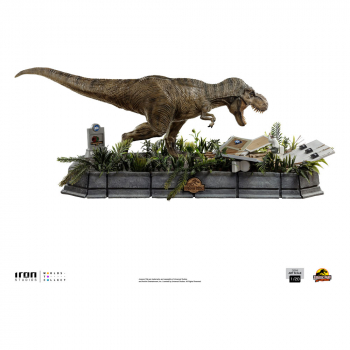 T-Rex attacks Donald Gennaro Statue 1/20 Demi Art Scale, Jurassic Park, 30 cm