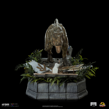 T-Rex attacks Donald Gennaro Statue 1/20 Demi Art Scale, Jurassic Park, 30 cm
