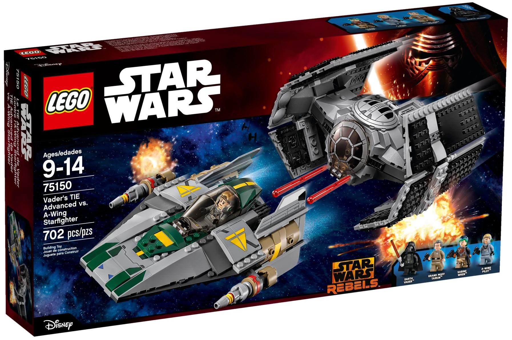 LEGO STAR WARS Vaders TIE Advanced vs A-Wing Starfighter  STICKER SHEET #75150 
