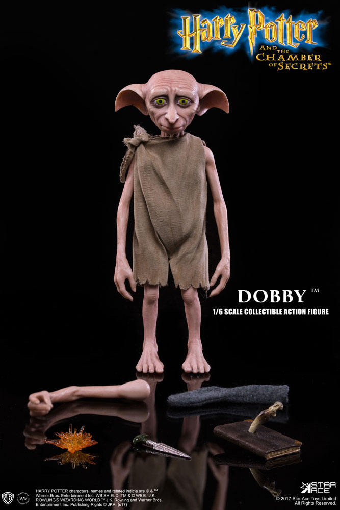 Dobby elf doll 1:9 scale action figure moving arms Harry potter Chamber secrets 