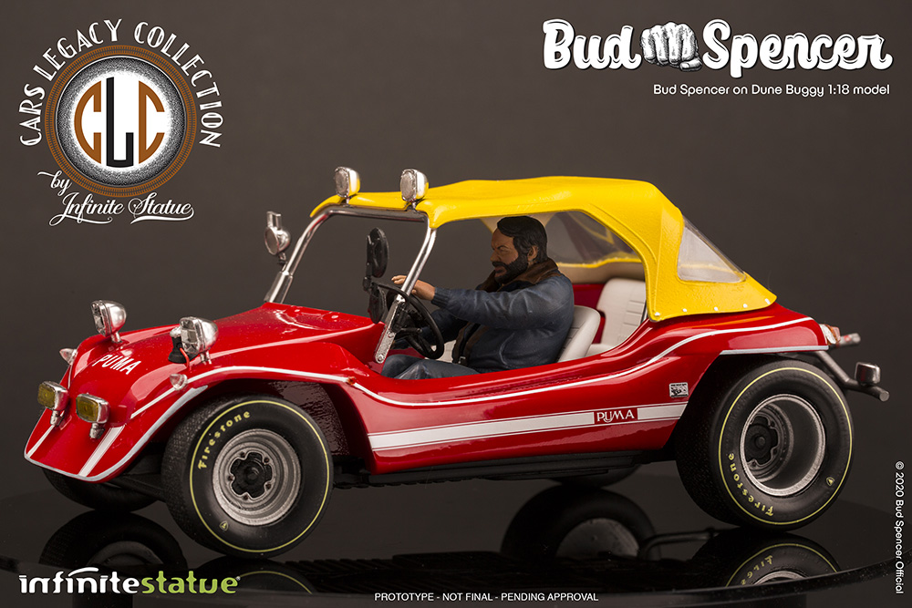 Bud Spencer on Dune Buggy Statue 1:18 Cars Legacy Collection, Zwei wie Pech  und Schwefel, 20 cm