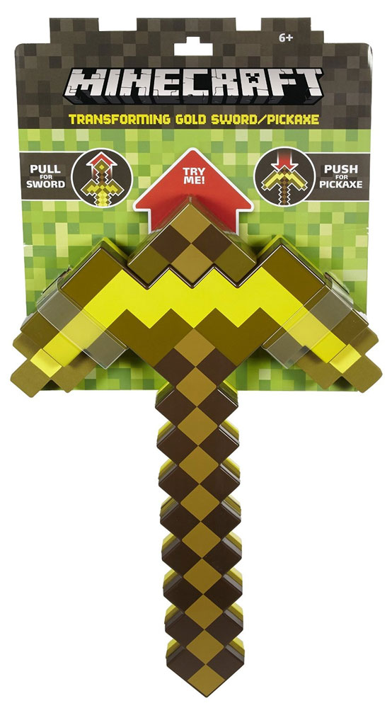 mattel minecraft transforming sword & pickaxe