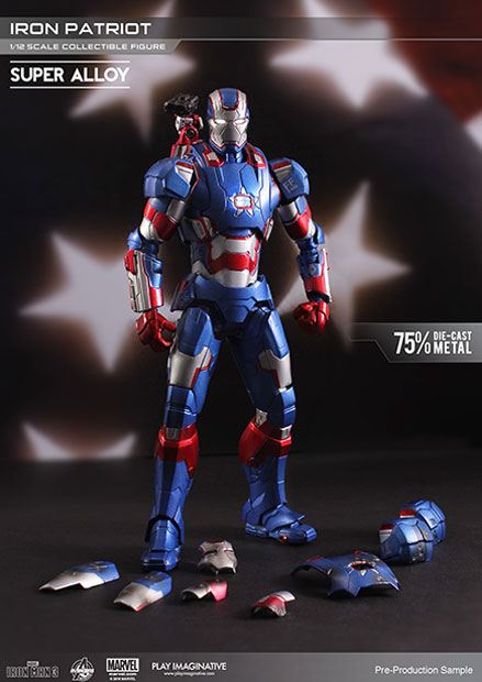 Iron Patriot Diecast Action Figure 1 12 Super Alloy Iron Man 3