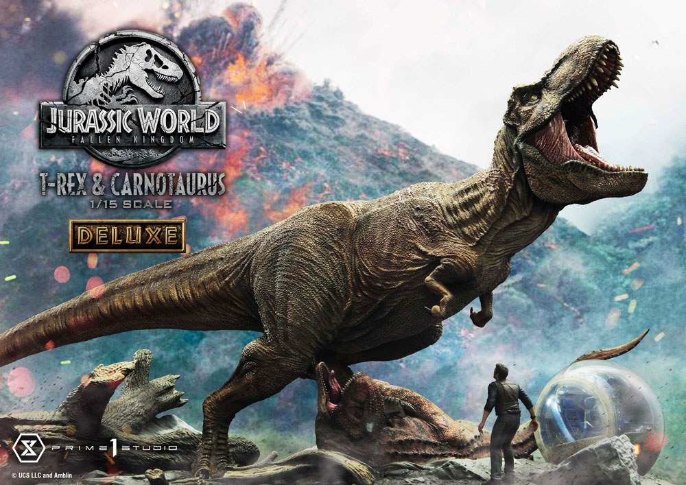 T-Rex & Carnotaurus Statue 1/15 Deluxe Version, Jurassic World: Fallen  Kingdom, 90 cm