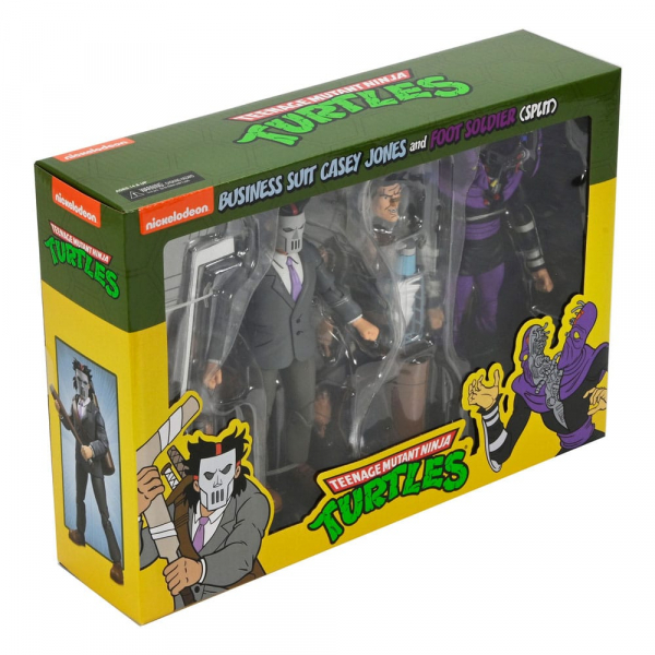 Business Suit Casey Jones & Foot Soldier (Split) (Cartoon) Action Figure 2-Pack, Teenage Mutant Ninja Turtles, 18 cm
