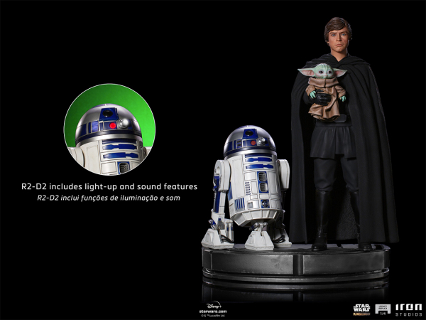 Luke Skywalker, R2-D2 and Grogu Statue 1:4 Legacy Replica, Star Wars: The Mandalorian, 54 cm