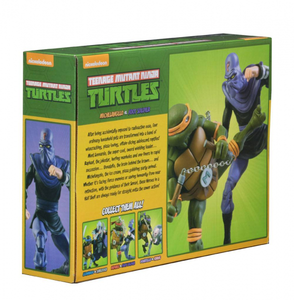 NECA Teenage Mutant Ninja Turtles TMNT Exclusive Michelangelo & Foot Solider NEW