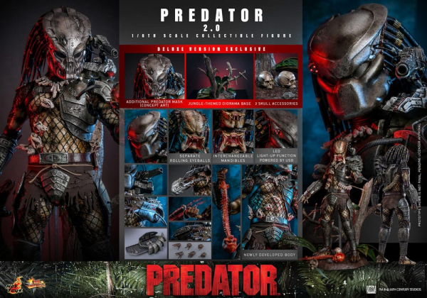 Predator 2.0 Actionfigur 1:6 Movie Masterpiece Series Deluxe Version, 34 cm