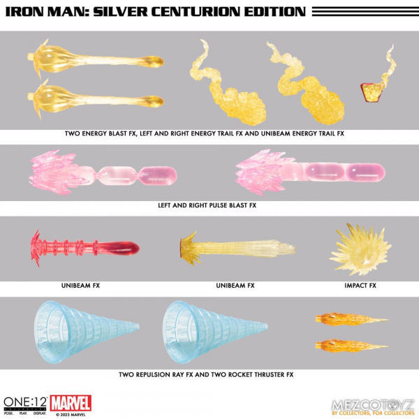 Iron Man (Silver Centurion Edition) Action Figure 1/12 Mezco, Marvel, 17 cm