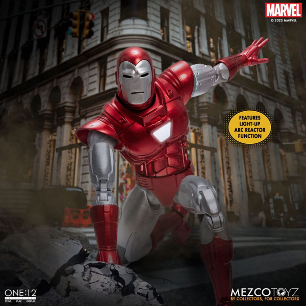 Iron Man (Silver Centurion Edition) Action Figure 1/12 Mezco, Marvel, 17 cm