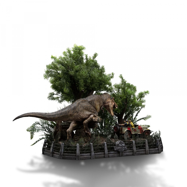 T-Rex Chase Statue 1:20 Demi Art Scale, Jurassic Park, 60 cm