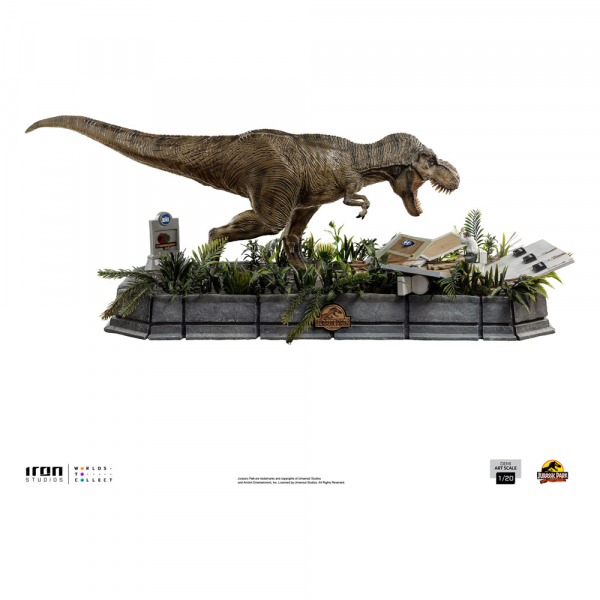 T-Rex attacks Donald Gennaro Statue 1/20 Demi Art Scale, Jurassic Park, 30 cm