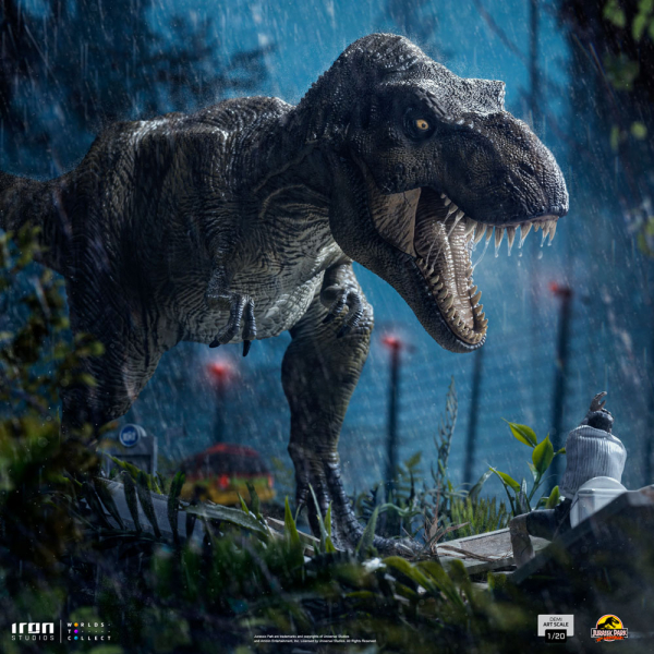 T-Rex attacks Donald Gennaro Statue 1/20 Demi Art Scale, Jurassic Park, 30 cm
