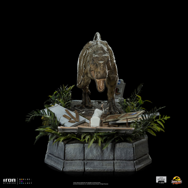 T-Rex attacks Donald Gennaro Statue 1/20 Demi Art Scale, Jurassic Park, 30 cm