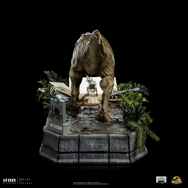 T-Rex attacks Donald Gennaro Statue 1/20 Demi Art Scale, Jurassic Park, 30 cm