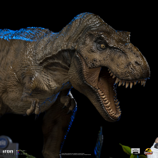 T-Rex attacks Donald Gennaro Statue 1/20 Demi Art Scale, Jurassic Park, 30 cm