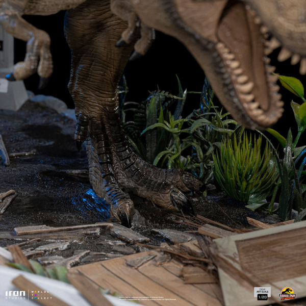 T-Rex attacks Donald Gennaro Statue 1/20 Demi Art Scale, Jurassic Park, 30 cm